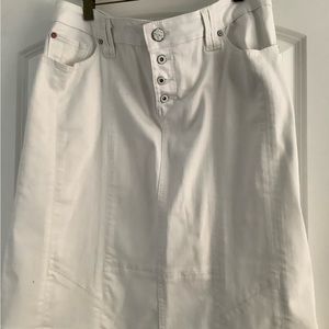 Slink white jean skirt